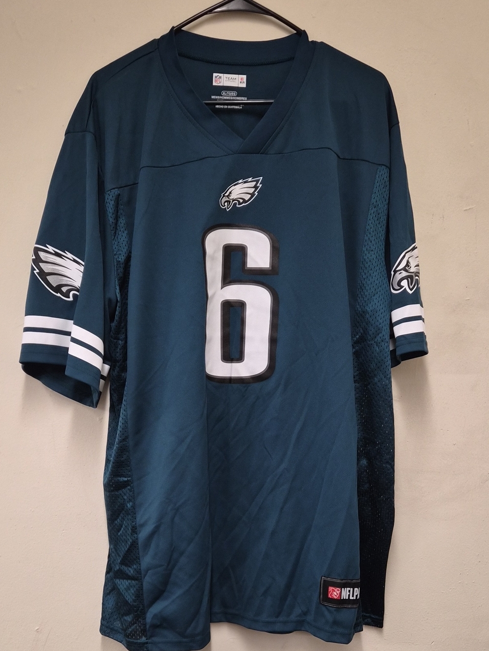 Men's Philadelphia Eagles #6 Teal Football Jersey Size XL